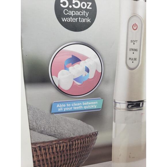 Total Vision Rechargeable Oral Flosser 5.5oz Water Tank Dental USB Waterproof - Picture 6 of 8